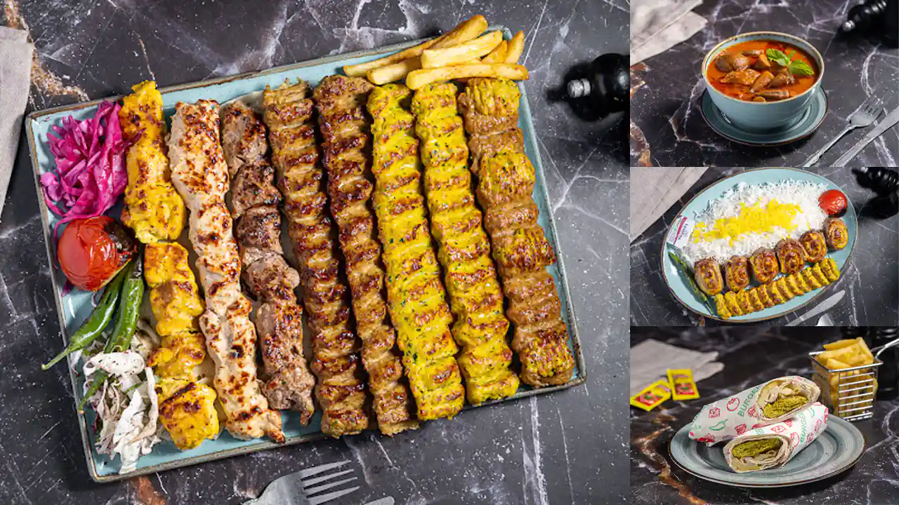 غذاهای رستوران ایرانی کباب خاص شیراز در ابوظبی